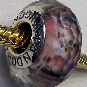 Authentic Pandora Purple Sea Glass Murano Charm